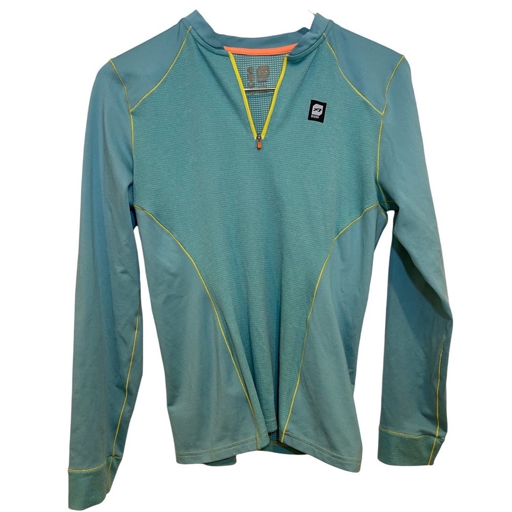 Orage‎ Quarter Zip Base Layer M Synthetic Gorpcore Hiking Athletic Womens Blue